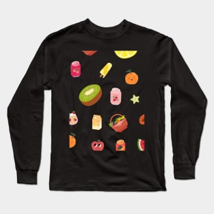 Fruity Party Fun with Mikan Long Sleeve T-Shirt